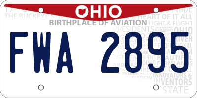 OH license plate FWA2895