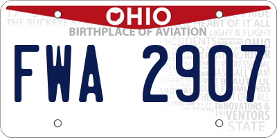 OH license plate FWA2907