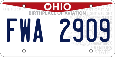 OH license plate FWA2909