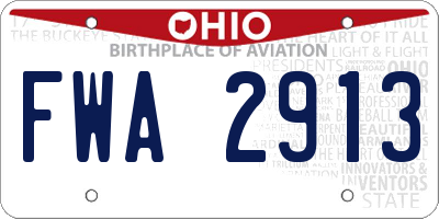 OH license plate FWA2913