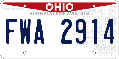 OH license plate FWA2914