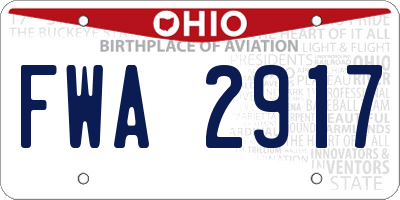OH license plate FWA2917