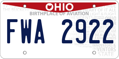 OH license plate FWA2922