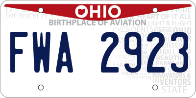 OH license plate FWA2923