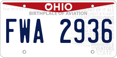 OH license plate FWA2936