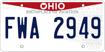 OH license plate FWA2949