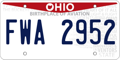 OH license plate FWA2952