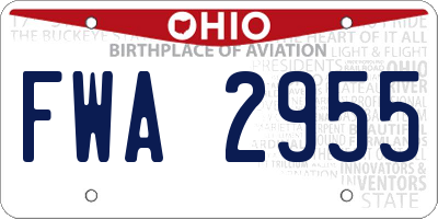 OH license plate FWA2955