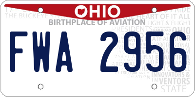 OH license plate FWA2956