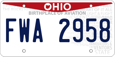 OH license plate FWA2958