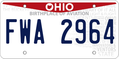 OH license plate FWA2964