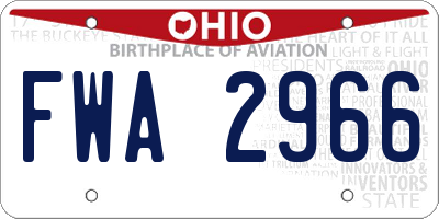 OH license plate FWA2966