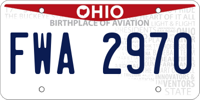 OH license plate FWA2970