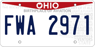 OH license plate FWA2971