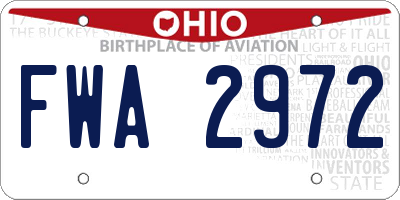 OH license plate FWA2972