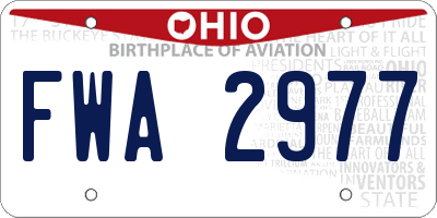 OH license plate FWA2977