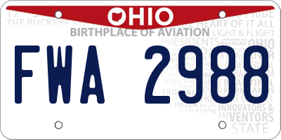 OH license plate FWA2988