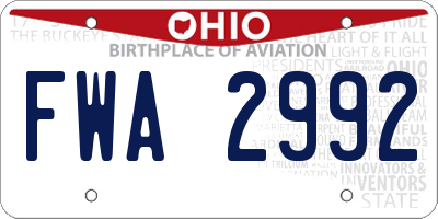 OH license plate FWA2992