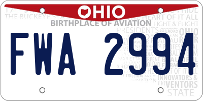 OH license plate FWA2994