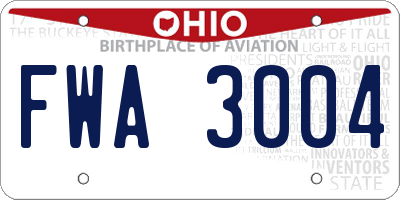 OH license plate FWA3004
