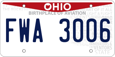 OH license plate FWA3006