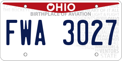 OH license plate FWA3027