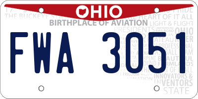 OH license plate FWA3051