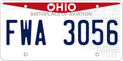 OH license plate FWA3056