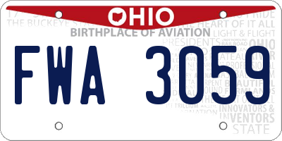 OH license plate FWA3059