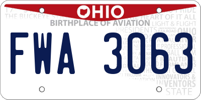 OH license plate FWA3063