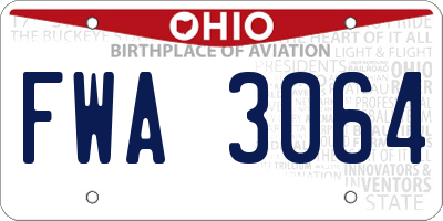 OH license plate FWA3064