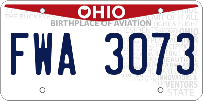 OH license plate FWA3073