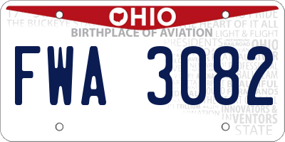 OH license plate FWA3082