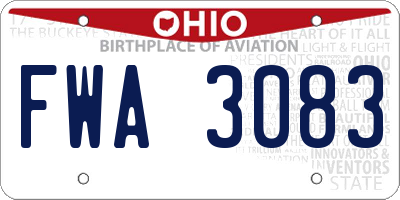 OH license plate FWA3083