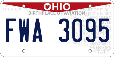 OH license plate FWA3095