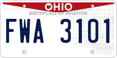 OH license plate FWA3101