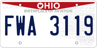 OH license plate FWA3119