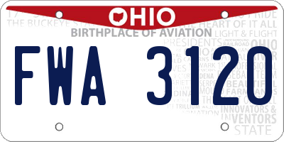 OH license plate FWA3120