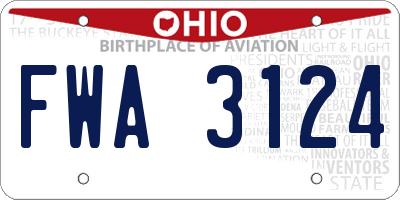 OH license plate FWA3124