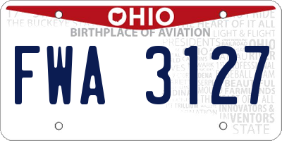 OH license plate FWA3127