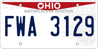 OH license plate FWA3129