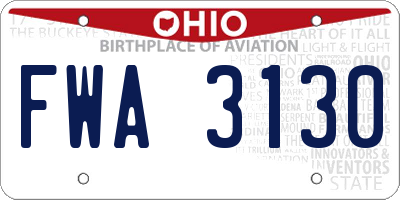 OH license plate FWA3130