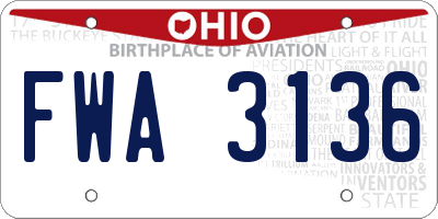 OH license plate FWA3136