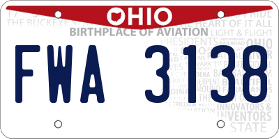 OH license plate FWA3138