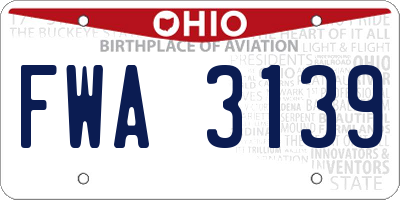 OH license plate FWA3139