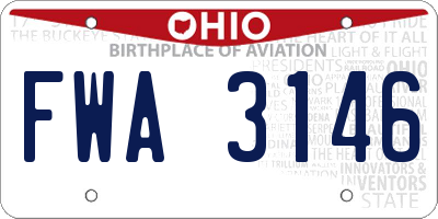 OH license plate FWA3146