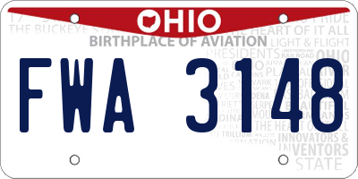 OH license plate FWA3148