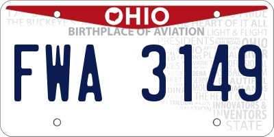 OH license plate FWA3149