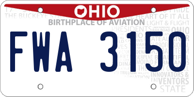 OH license plate FWA3150