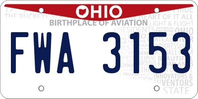 OH license plate FWA3153